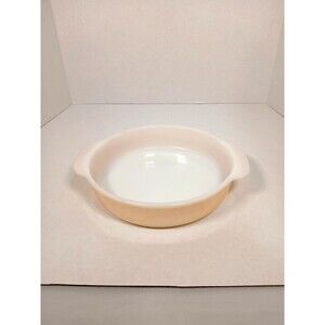 Fire King Casserole Dish Peach Lustre Round 8.5" with Reverse Logo #450 Vintage